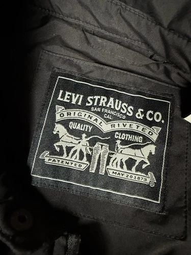 Levis Jacket Mens XL Black Quilted Snap Front Insulated Utility Shirt Coat  image 4