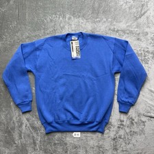 VTG LEE STURDY SWEATS Blue Blank USA Crewneck Sweatshirt Women Size L  14-16 