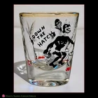 VINTAGE Risque Federal Glass Co Novelty Down The Hatch Jungle Natives Shot Glass