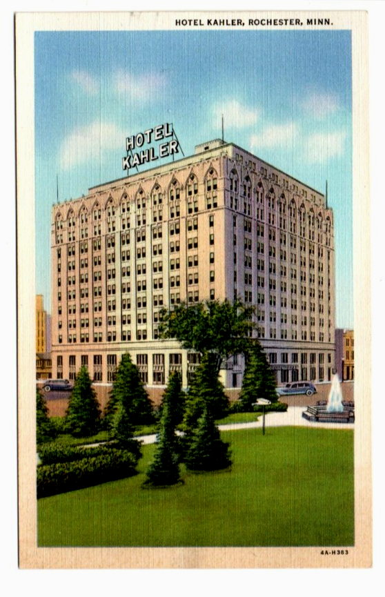 Vintage Linen Postcard Hotel Kahler Rochester Minnesota MN Curt Teich
