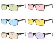 Retro Acetate Brown Frame Anti UV Tinted Purple Yellow Reading Glass 1.0 1.5 6