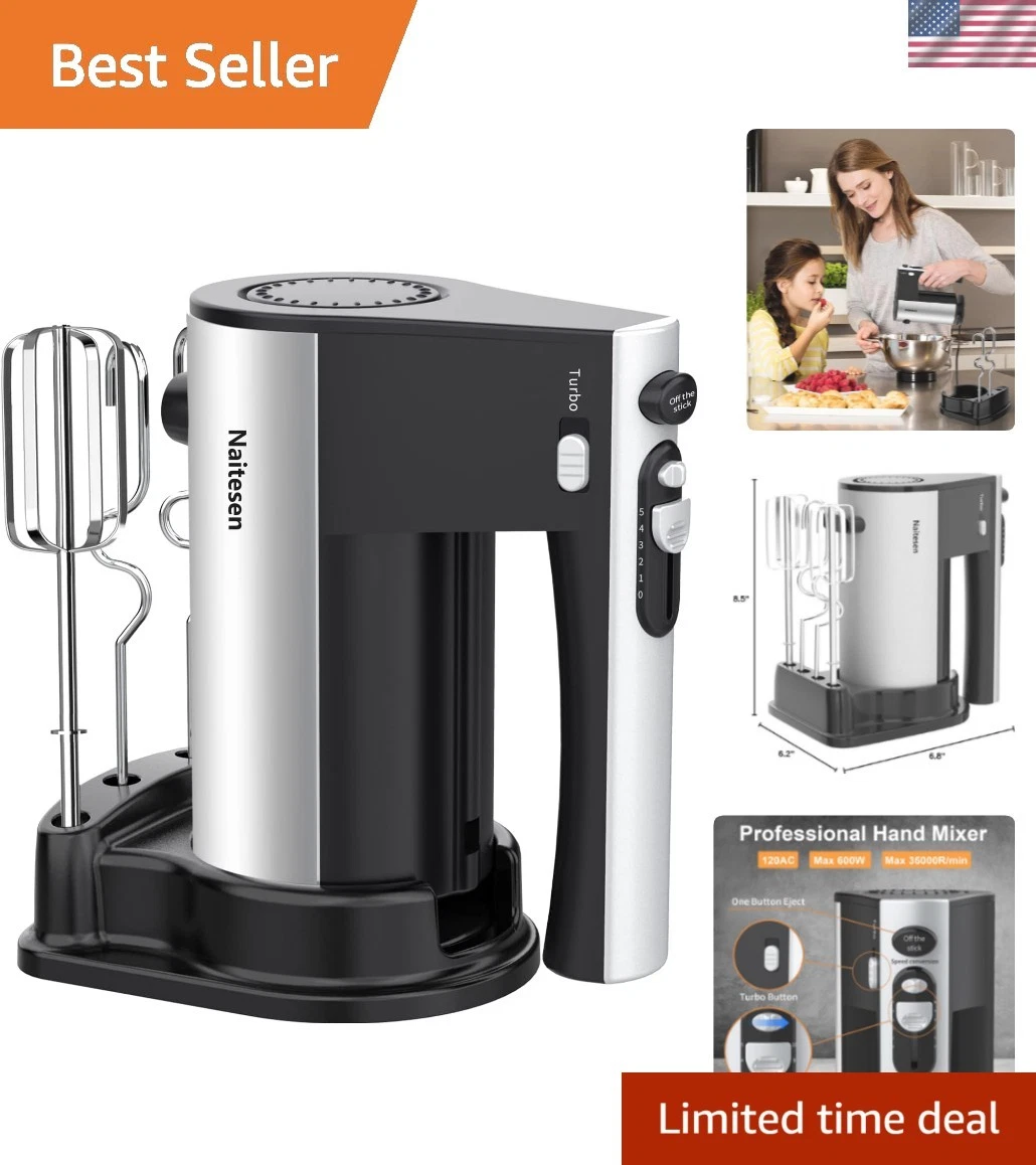 600W Electric Hand Mixer Kitchen Handheld Mixer 10 Speed Powerful with Turbo ...
Opens in a new wind