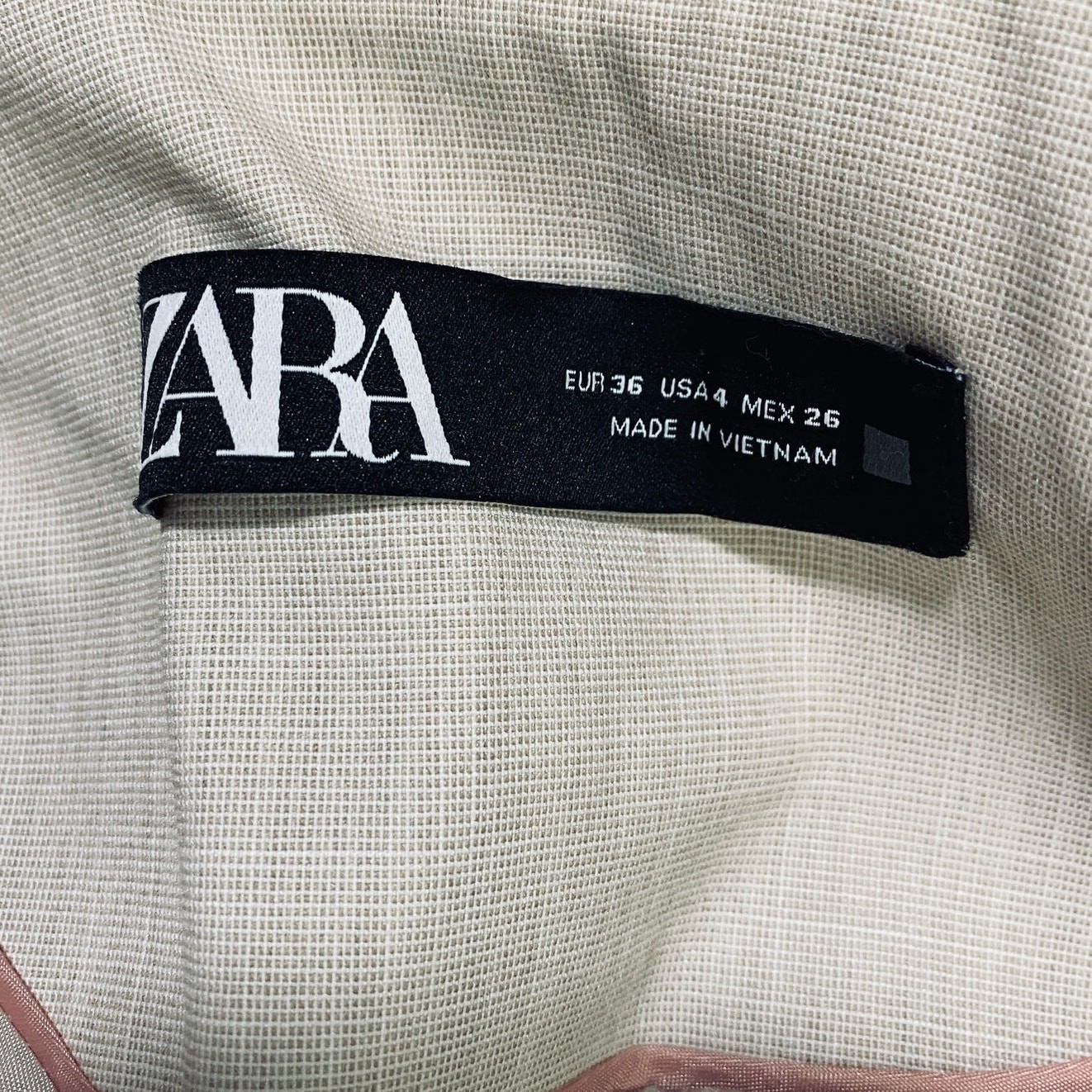 Zara Basic Blazer Single Button Collarless Woven … - image 8