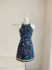 ALE linen navy blue nautical strap halterneck dress 2026 casual short skirt wome