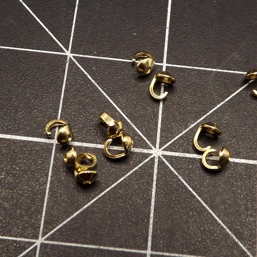 14K Gold Clamshell Bead Tips w/ Hook NOS Rio Grande #640-368 0.5g