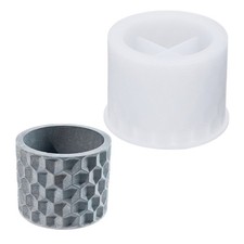 Stampo in silicone per vaso, 3,5 x 2,6 pollici rotondo in cemento stampi per vaso da fiori, bianco