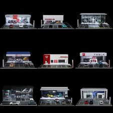 1/64 Scale Diorama Car Garage Model City Car Showroom Store Scene Display Model