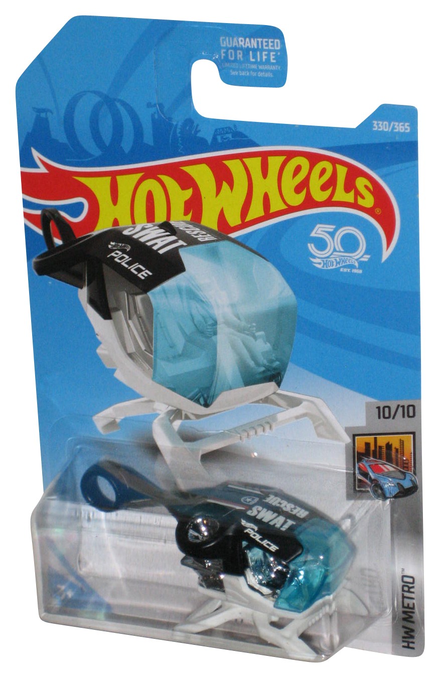 Hot Wheels HW Metro 10/10 (2017) White & Black Sky Fi Toy Helicopter 330/365