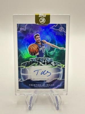 Tristan Da Silva 2025-26 Topps Three 3 Thunder Dunks Silver Auto /49 #TD-TD