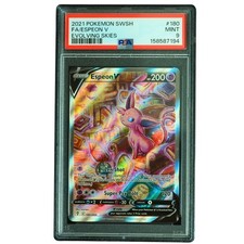 Espeon V #180/203 Evolving Skies Ultra Rara Arte Alternativa PSA 9 Carte Pokemon*TEW