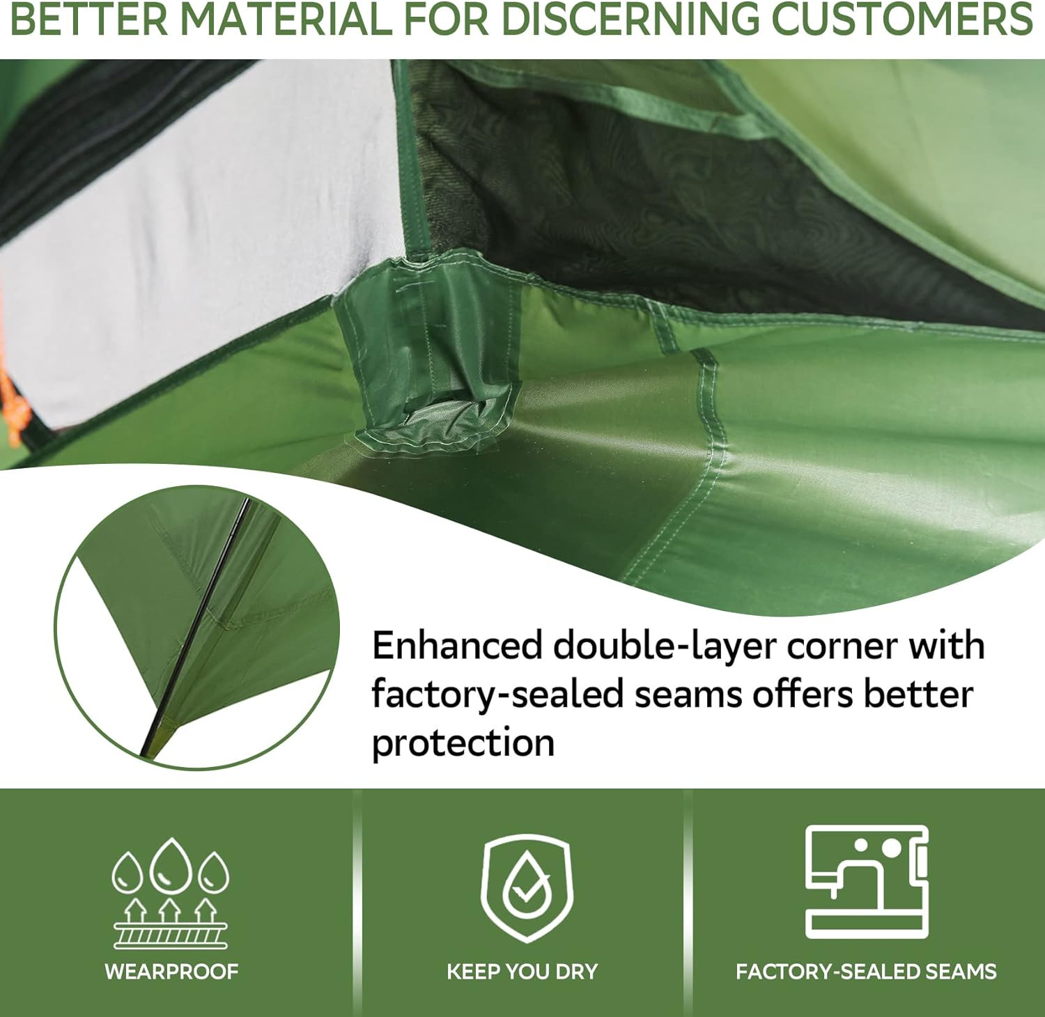 Clostnature Polaris Lightweight Backpacking Tent - 2 Person, Green 