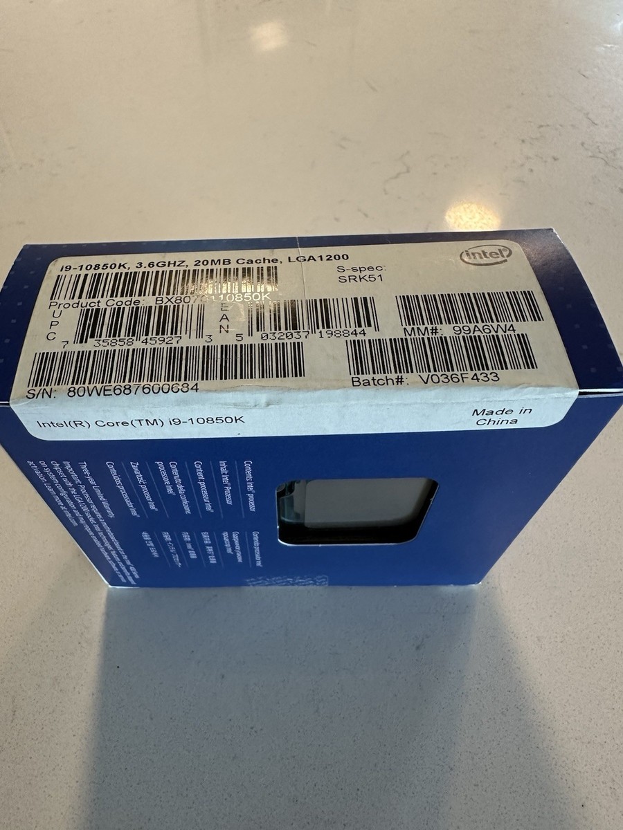 Intel Core i9-10850K (SRK51) 10-Cores 3.6GHz Socket FCLGA1200 CPU