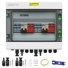 2 String Solar PV Combiner Box 2 in 2 Out IP65 DC500V 32A Circuit Breaker wit...