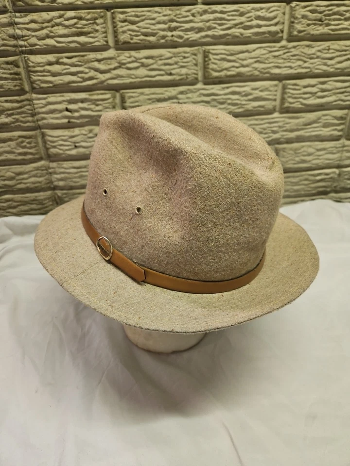 Sombrero de fieltro Stetson vintage banda de cuero y hebilla de metal talla grande Foto 2 de 4