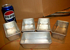 Lot Of 5 Vintage Aluminum Mini-Loaf Pans 4 1/2" X 2 3/8" X 1 3/8" Unbranded