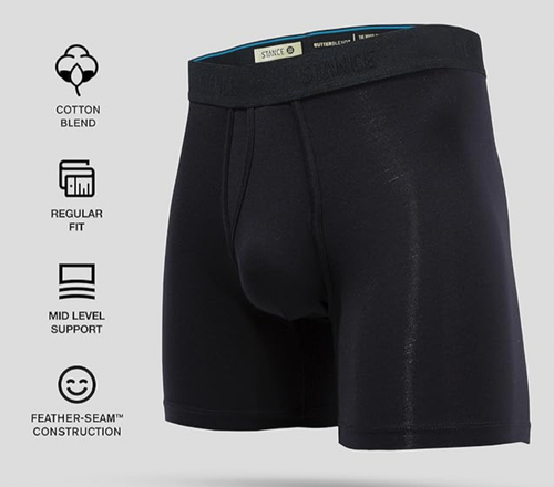 5 Pack Stance Butter Blend Regulation Boxer Brief Mid Support Blk Sz L 34-36 NEW - Picture 6 of 8