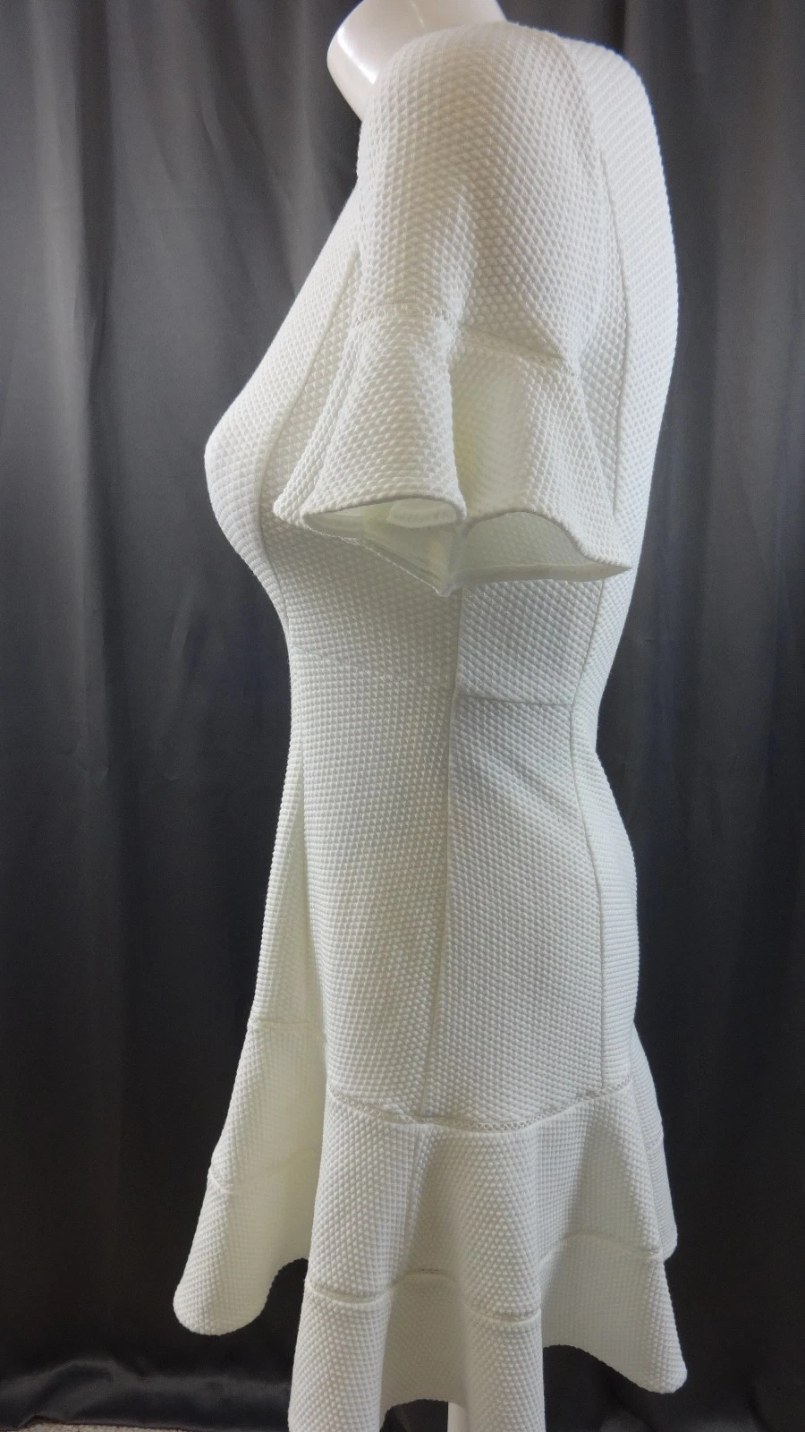 OFF WHITE $425 NUOVO CON ETICHETTE REBECCA TAYLOR DONNA BIANCO SPORCO VESTIBILITÀ E SCAMPANATO MAGLIA TESTURIZZATA TAGLIA 0