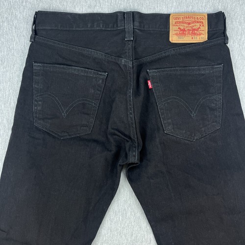 Vintage Levis 501 Jeans Mens 33x30 Black Denim Black Rivets Y2K Button Fly - Picture 5 of 18