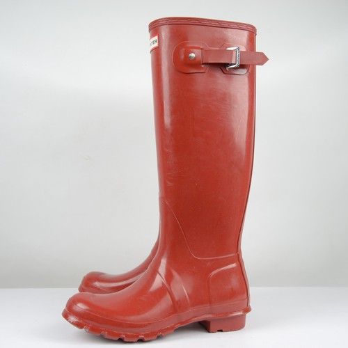 New Hunter Women's Original Tall Rain Boots Gloss RED UK 6 US 8 EU 39 - Picture 9 of 12