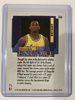 96-97 Fleer Ultra Kobe Bryant Rookie Card #266 Encore not