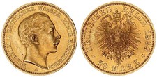 Prussia 20 Mark Gold 1889 A Wilhelm II. Vz/Vz-St 127581
