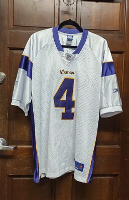 Reebok NFL Equipment Minnesota Vikings #4 Brett Favre White Jersey Men's  Size 52