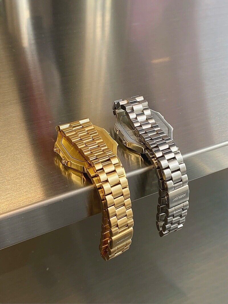 AMBUSH Timeless Silver Gold Metal Charm Watch Design Bracelet Jewelry Unisex