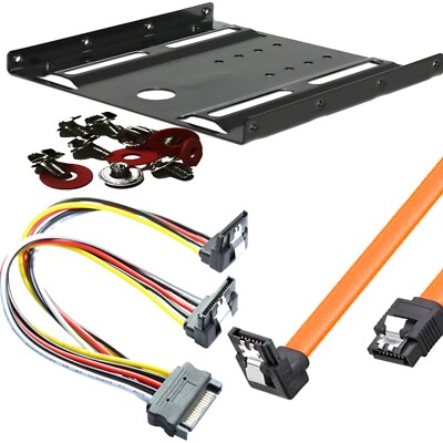 SSD Einbaurahmen 2,5 Montage Adapter Rahmen S-ATA Y Strom Kabel 30cm SATA WiNKEL