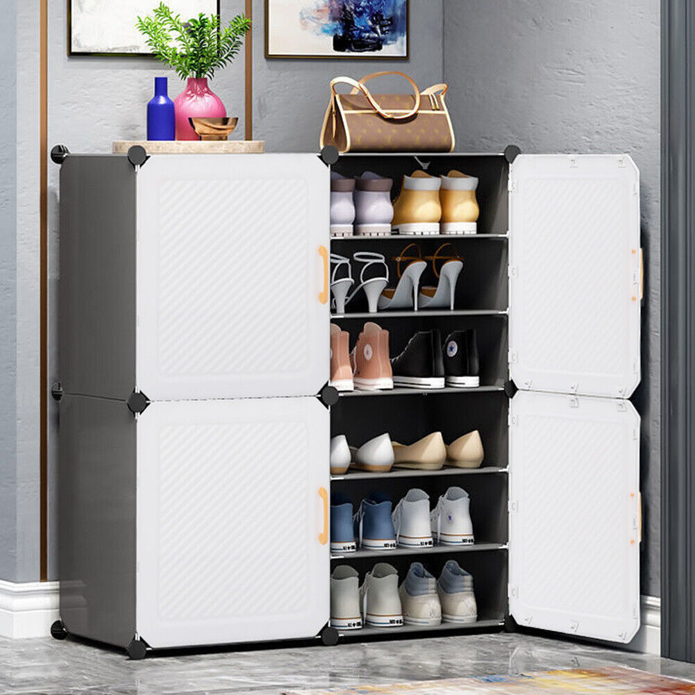 Wardrobe Foldable Closet Portable Closet Combination Wardrobe Shoes-Bit Storage Plastic Withdoor Gitter Corner Partition Shelves Wardrobe Closet Wardrobe Cabinet (Color : Grün, Size : 183X47X201CM) 33 Plastic Storage Wardrobe Clothes Shoe Organizer Cupboard Closet Cabinet DIY Cube