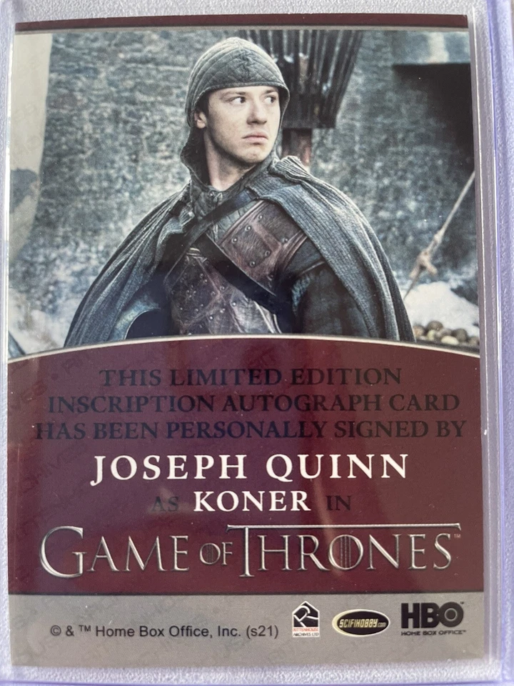 Game Of Thrones Complete Series V2 Joseph Quinn Inscription Auto Stranger Things - Image 2 of 2