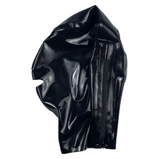 Latex Hood Cover Eyes Back Zipper Rubber Mask for Catsuit Club Wear Costume BDSM