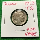 1913 TYPE 2 BUFFALO NICKEL. HIGH GRADE.