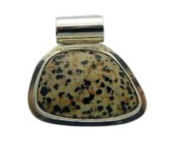 JASPER SOLITAIRE PENDANT REAL SOLID .925 STERLING… - image 1