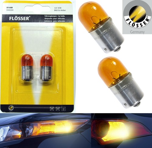 Flosser BAU15s RY10W 10W 91402501 Two Bulbs Turn Signal Light Replacement Lamp - Picture 1 of 9