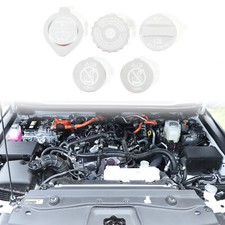Silver Alloy Engine Cabin Gas Fule Cap Trim For Toyota Land Cruiser LC250 2024+