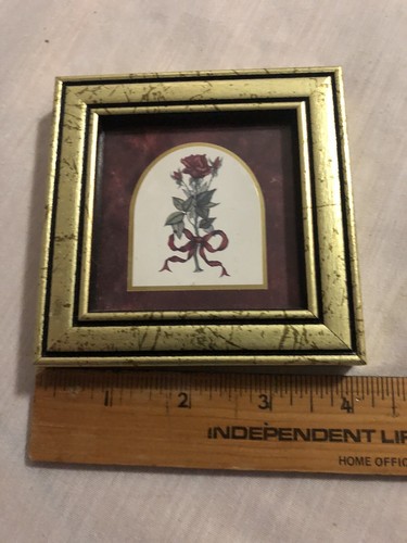 3er Set Puppenhaus Möbel 4" Bilderrahmen Blumen - Bild 5 von 5