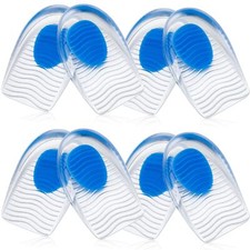 4 Pairs Gel Silicone Heel Pads Cups for Achilles Tendonitis Shoe Wedge Inserts