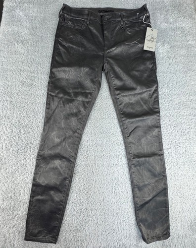 Joan Smalls X True Religion Womens Mid Rise Halle Pants Sz 30 NWT Metallic Gray - Picture 2 of 21