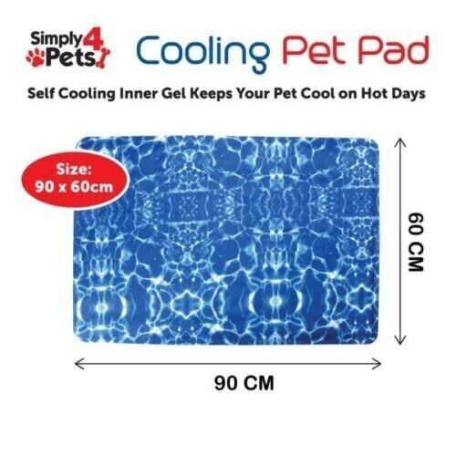 Gel Cooling Mat Pet Dog Cool Summer Heat Relief Non-toxic Cushion Bed 90x60 - Picture 4 of 23