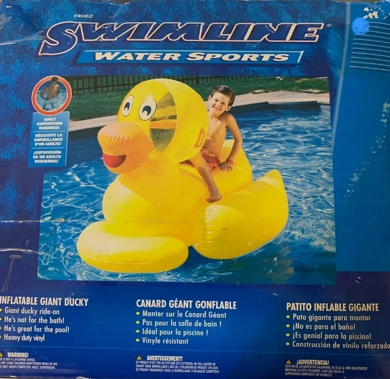 New Swimline Giant Inflatable Ducky Duck Swimming Pool Kids Toy Float 9062