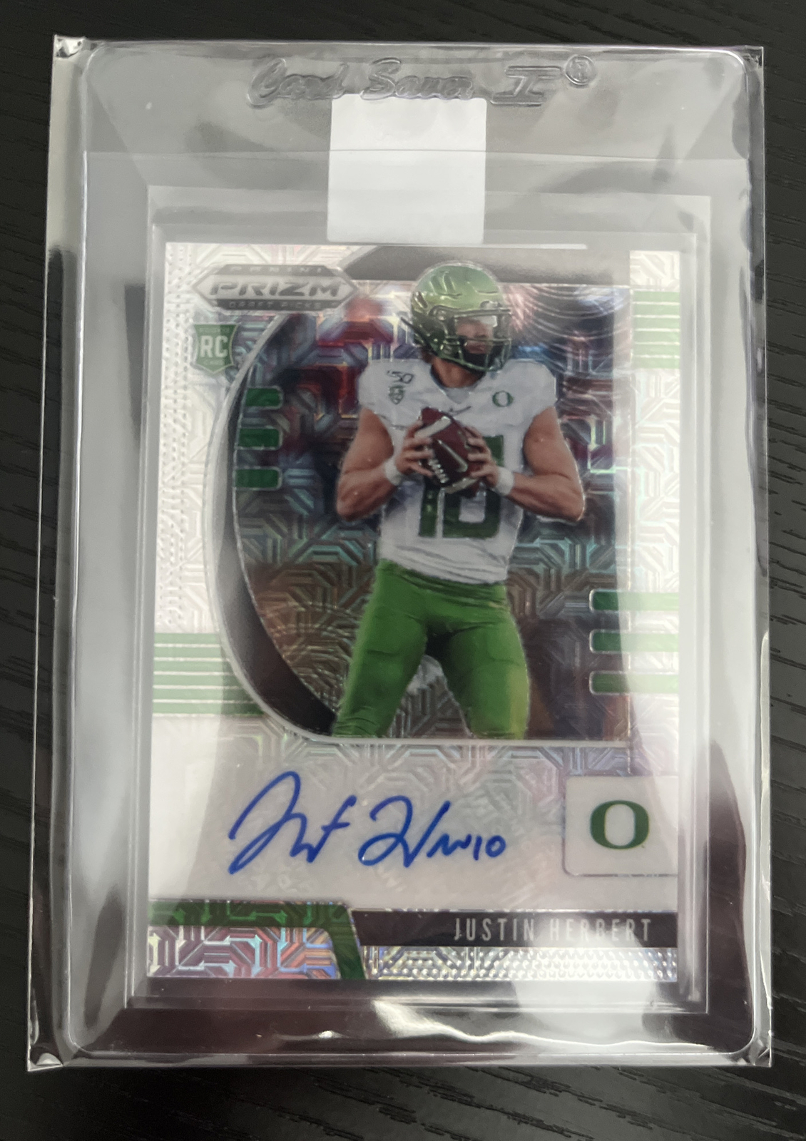 2020 Justin Herbert RC Rookie #102 Prizm Mojo Draft Picks /49 College Autograph