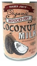 2 Cans Trader Joe's Organic Reduced Fat Coconut Milk 13.5 fl oz Each Can