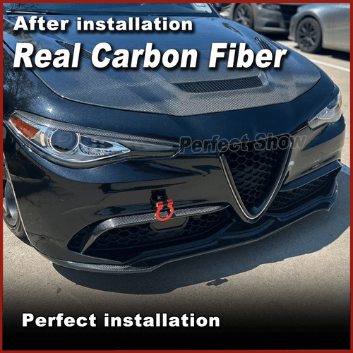 For Alfa Romeo Giulia Sport Sedan 2016-18 REAl Carbon Front Bumper Lip Spoiler - Bild 4 von 11