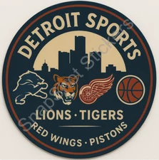 Detroit Sports Red Wings Lions Pistons Tigers Vinyl Die Cut Sticker Decal 01