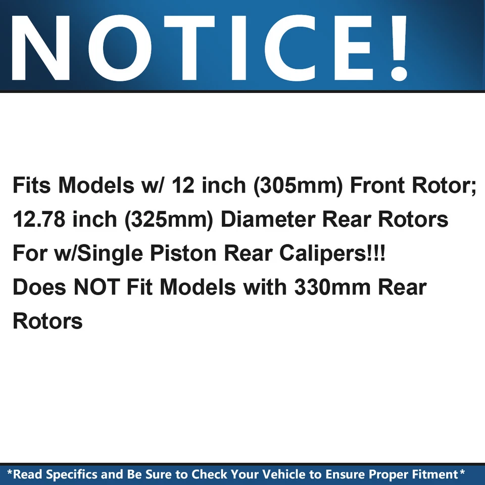 12" Front 12.78" Rear Disc Rotors Brake Pads for Chevy GMC Silverado Sierra 1500 - Image 2 of 4