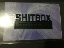 1piece Black SHITBOX EDITION Parts Emblem Badges Fits Truck