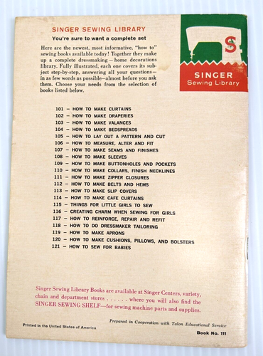 Vintage 1960 Singer Sewing Library How To Make Zipper Closures Paperback 111 - Picture 2 of 6
