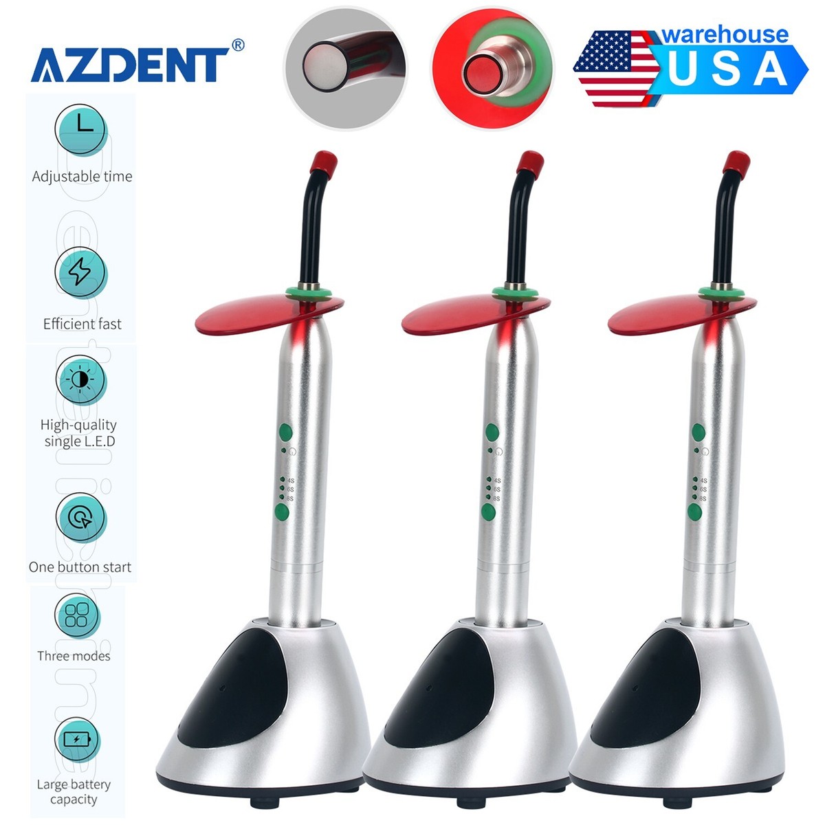 Ultradent Valo Curing Light Wireless Dental LED Curing Light – 1600 MW/cm², 1-Second Cure, Rechargeable Battery Light Cure Dental Resin - Foto 4