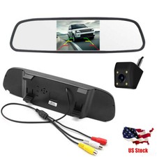 Auto 4.3" Car Rear View Mirror Monitor Backup Camera Night Vision Waterproof HD