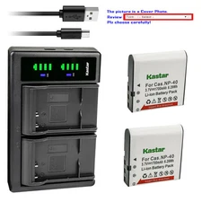 Kastar NP-40 Battery LTD2 Charger for Minolta MND50 48 MP / 4K Ultra HD Digital